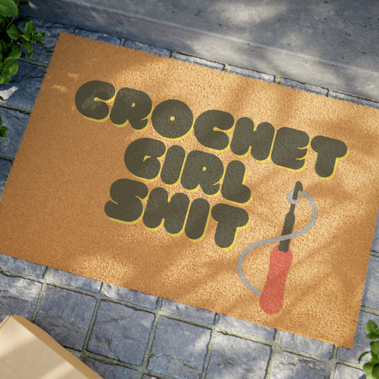 Crochet girl Sh*T doormat